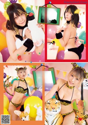 A group of young women dressed up in costumes posing for a picture.