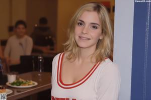 A woman in a black jacket and red panties posing for a picture.